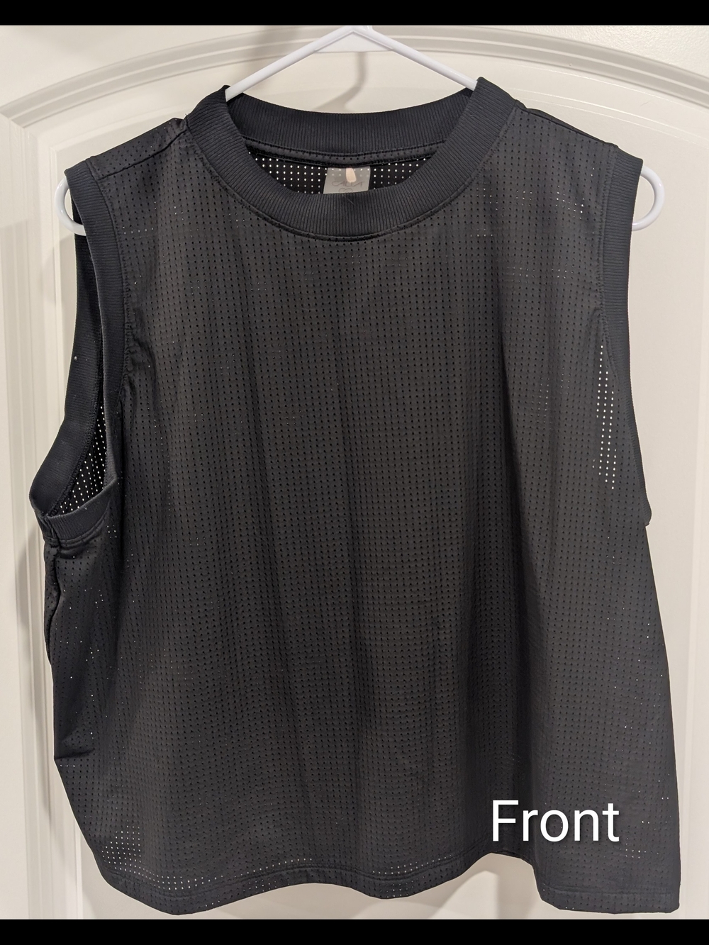 Calia Black Sleeveless Perforated Tank Size XXL